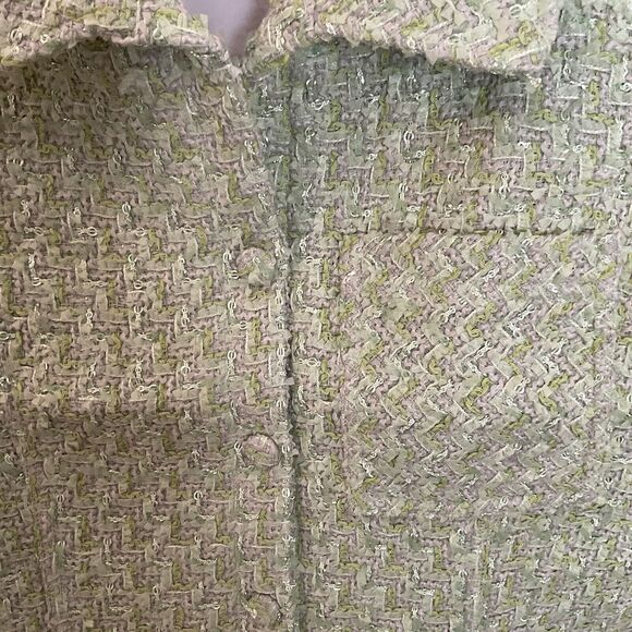 Rumored Notting Hill Mini Dress Green Short Sleeves Button Front 8 NWT - Picture 7 of 13